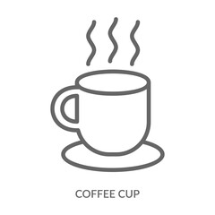 Coffee Cup Icon Line Style. Design Vector Illustration