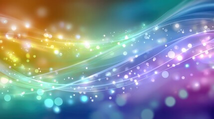 Fototapeta premium Vibrant abstract background with a mesmerizing display of colorful bokeh lights creating a dynamic and energetic visual spectacle full of radiant and glowing particles