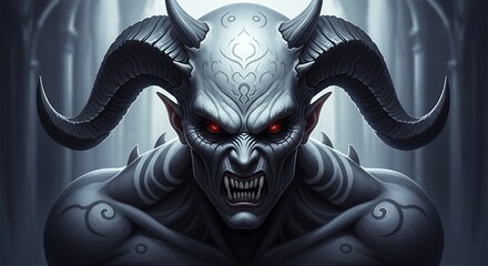 Frightening Demon Illustration.