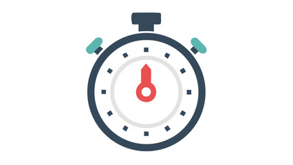 Stopwatch with red hand and blue accents timer time