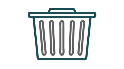 Teal and gray trash bin with vertical grooves trash can wastebasket