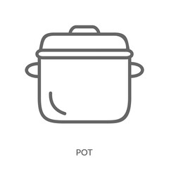 Pot Icon Line Style. Design Vector Illustration