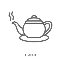 Teapot Icon Line Style. Design Vector Illustration