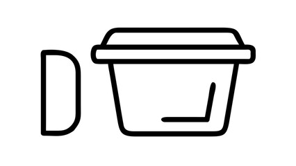 Trash receptacle with hinged lid outline trash can garbage bin