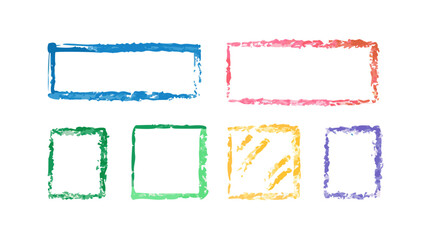 Whimsical crayon style frames in various colors borders colorful