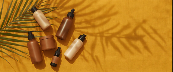 Photo of skincare with Palm Leaf