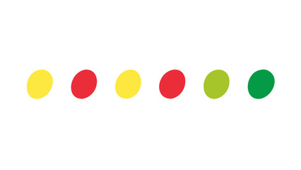 Yellow red green oval shapes vector