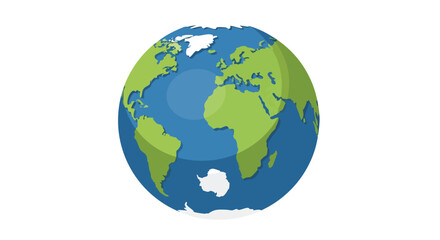 Stylized world globe illustration showcasing continents and oceans for educational visuals