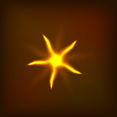 Glow Colorful Abstract Star Vector Object yellow orange