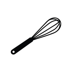 Whisk's Simple Elegance: A minimalist illustration of a whisk, the essential tool for culinary precision. A clean, modern design conveys the essence of this kitchen staple.