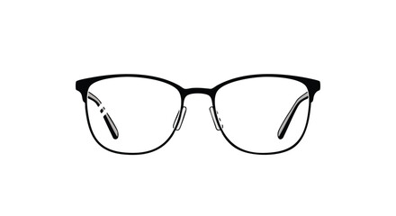 Elegant Eyeglasses Frame Displayed Centrally, Ideal for Vision Correction Product Promotion and Stylish Accessories Illustration