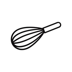 Kitchen Whisk in Line Art: A sleek line art representation of a kitchen whisk, a symbol of culinary creation, precision, and the joy of baking.