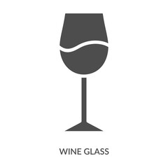 Wine Glass Icon Line Style. Design Vector Illustration