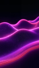Abstract neon glowing waveforms representing futuristic soundscapes created with artificial intelligence driven technologies