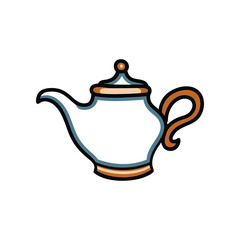Elegant Teapot Illustration: A charming illustration of a teapot, its sleek design and delicate details evoking a sense of warmth and sophistication.