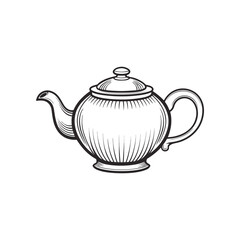 Tea Pot: A hand-drawn teapot, perfect for illustrating concepts related to refreshment, relaxation, and culinary themes.
