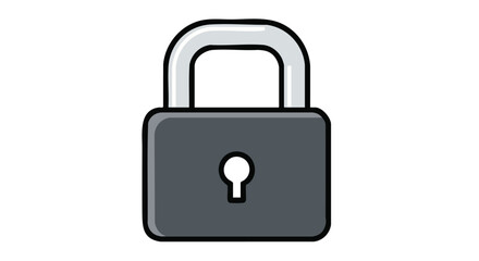Stylized Padlock Illustration Depicting Security and Privacy with Muted Tones and Clean Lines Drawing a sense of digital age protection