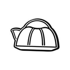 Kettle Silhouette: A minimalist monochrome illustration of a classic kettle design. Perfect for kitchen, food and drink concepts.