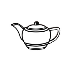 Tea Pot Illustration: A minimalistic line drawing of a classic tea pot. The image uses simple lines to depict the form of the teapot, highlighting its elegant shape, handle, spout, and lid.