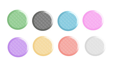 Luxury 3D Circle button Collection Embossed Metallic Style