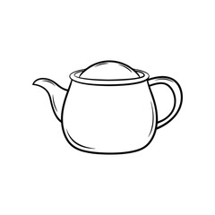 Classic Teapot: A minimalistic illustration captures a simple and elegant teapot. It's a timeless symbol of comfort and tradition, rendered in crisp lines against a backdrop.