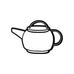 Minimalist Teapot Illustration: An elegantly simple line drawing of a teapot, showcasing clean lines and essential features.