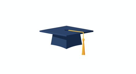 A blue graduation cap with a gold tassel symbolizes academic achievement and educational success for students marking a milestone of effort