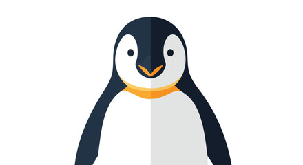 Fototapeta premium Delightful penguin character art, modern design with flat vector and isolated rendering against a white backdrop showcasing simplicity and graphical