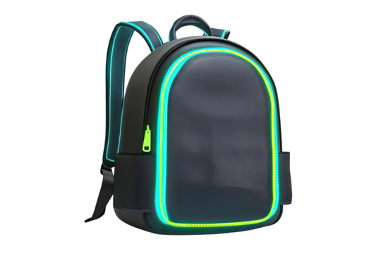 Modern backpack with glowing accents