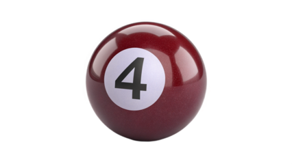 pool ball number four on transparent background