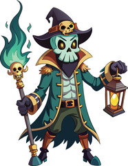 Spooky Halloween T-Shirt Design , Witch, Pumpkin, Skeleton, Ghost, Bat Silhouettes Isolated on White Background