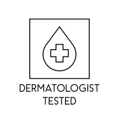 Dermatologist Tested Cosmetic Care Vector Symbol