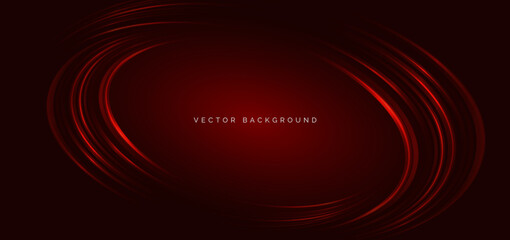 Technology circles glowing lines on dark red background. Speed movement concept.