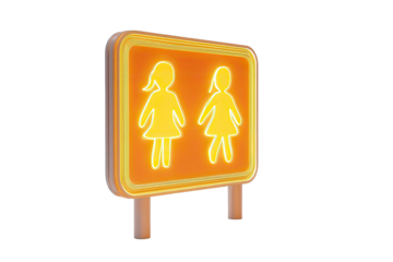 3D women's restroom sign