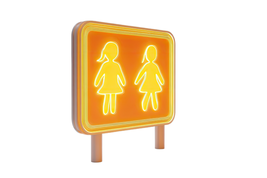 3D women's restroom sign