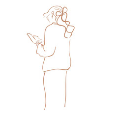 Minimalist Line Art  Reading Illustration