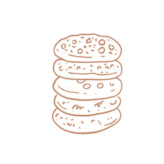Minimalist Line Art Cookie Illustration – Cute Biscuit Clipart