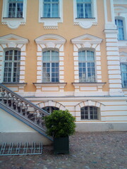 Fragment of the facade wall of the old Rundale Castle in Latvia