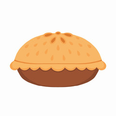 classic cartoon style pie vector illustration. Hand drawn icon for food design
