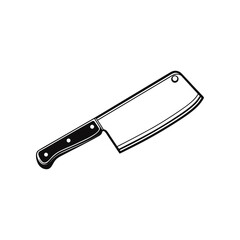 Cleaver's Sharpness: A detailed outline of a classic cleaver, conveying the precision of a butcher's essential tool. Ideal for culinary design or themes related to meat preparation. 
