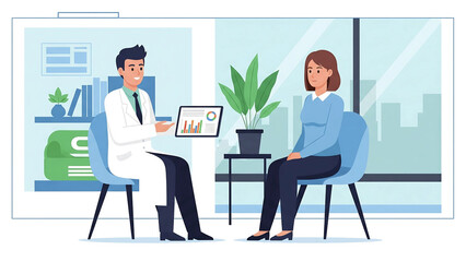 Fototapeta premium Vector illustration of medical equipment and healthcare icons in clean minimal style.