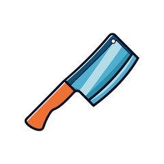 Sharp Cleaver Illustration: A detailed illustration of a gleaming meat cleaver, designed for precision cutting, with a sharp blade and an ergonomic handle, symbolizing kitchen mastery.