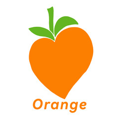 Love orange fruit vector icon vector illustration. Hand drawn orange heart logo and icon