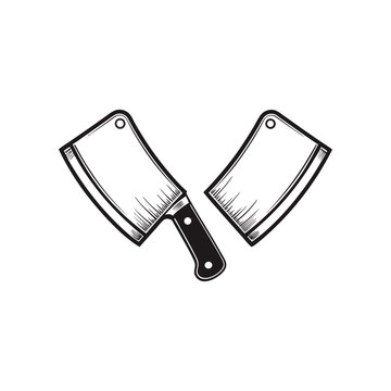 cleavers black and white butcher knives clip art preview