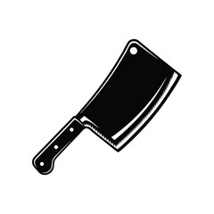 Butcher Knife: A classic butcher knife, exuding a sense of craftsmanship, is depicted, ideal for culinary themes. 