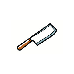 Sharp Cleaver for Cooking: A detailed illustration presents a gleaming cleaver, showcasing its sharp blade and ergonomic handle, ready for culinary tasks.