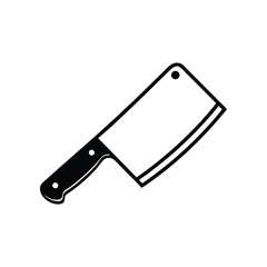 Butcher's Cleaver: A sharp, gleaming butcher's cleaver, with its sturdy handle and formidable blade, stands ready for precise culinary tasks, embodying the essence of culinary expertise.