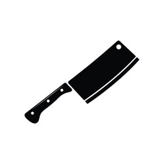 Butcher's Blade Silhouette: A sharp, dark, and impactful silhouette of a butcher knife, a symbol of precision and culinary artistry.