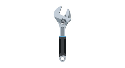 Illustration of an adjustable wrench with gray metal and black handle ideal for plumbing and mechanical tasks representing versatility and efficient