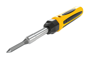 A yellow and black adjustable screwdriver